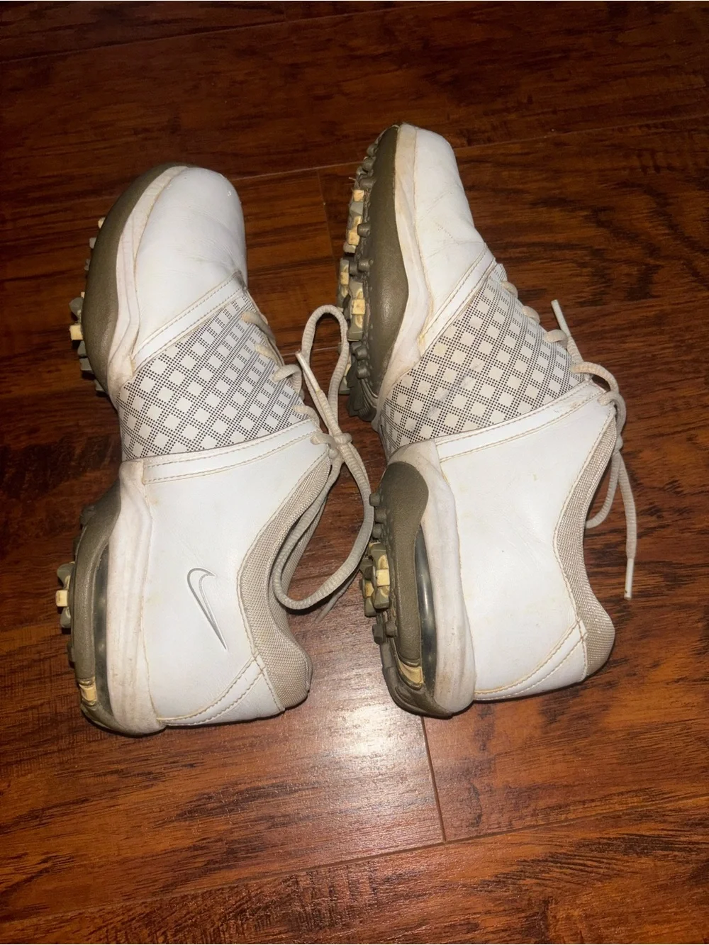 Nike Golf Air Embellish Spiked Golf Shoes White Gray Cleat Trainers with Box